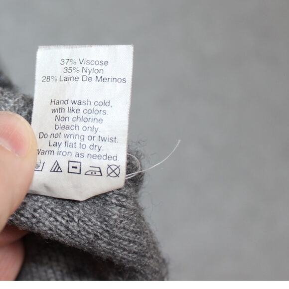 J‎ CREW Womens XS Gray 3/4 Sleeve Textured Curved-Hem Sweater Style C9719 - Picture 8 of 8